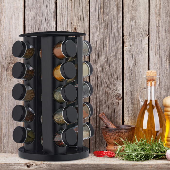 Relaxdays Gewürzkarussell mit 20 Gläsern