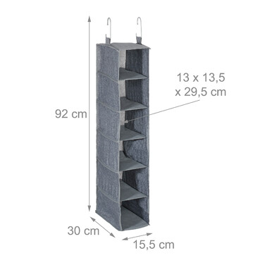 Relaxdays Kleiderschrank Hängeregal mit 6 Fächern