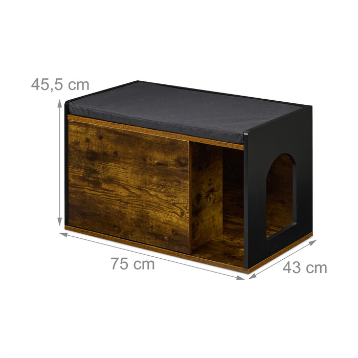 Relaxdays Katzenschrank im Industrial Design