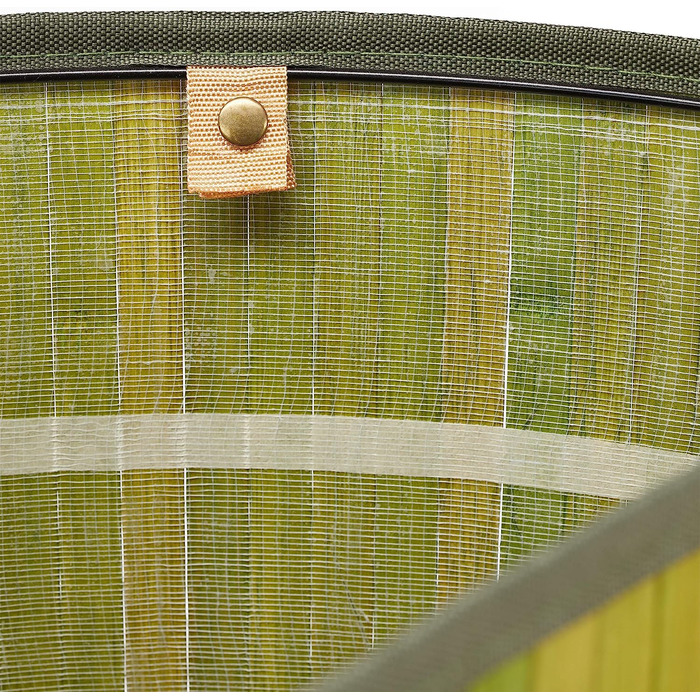 Relaxdays Eckwäschekorb, faltbar, 60 l, platzsparend, Baumwolle, Bambus, abnehmbarer Deckel, 65x49,5x37 cm