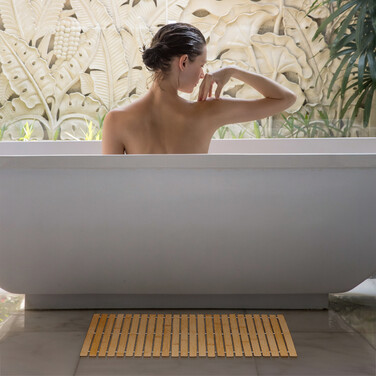 Relaxdays Badvorleger aus Bambus 60x40 cm