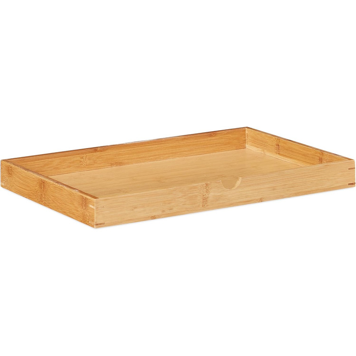 Relaxdays 68 x 55 x 35 cm, Beistelltisch Bambus mit großem Schubfach, moderner Stil, Wohnzimmertisch, H x B x T, Natur