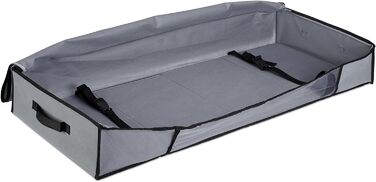 Relaxdays Unterbettkommode Vakuum 2er Set HBT 15x100x45 cm, Kleidung, Bettwäsche, Aufbewahrungstasche Vakuumbeutel, grau