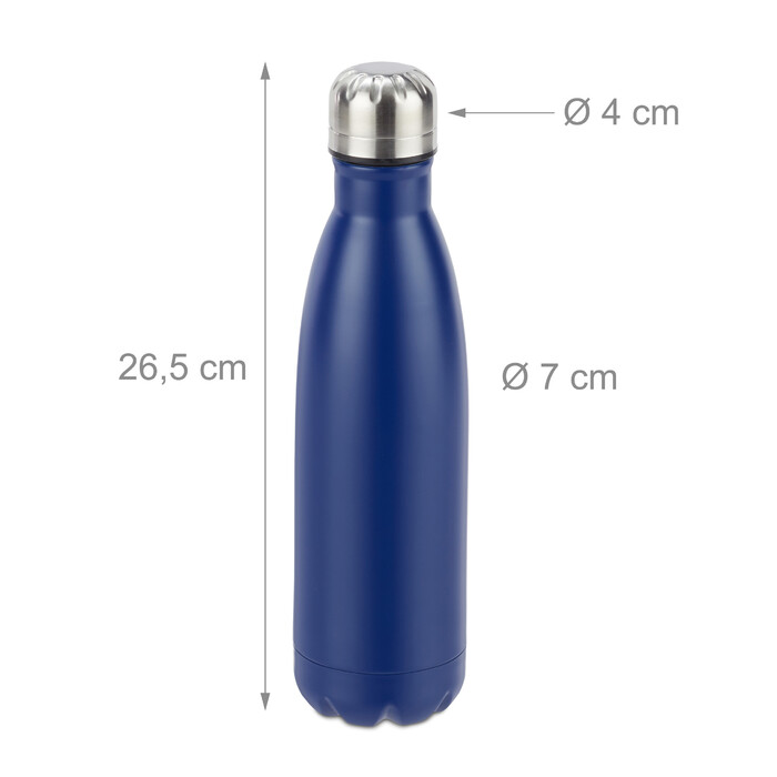 Relaxdays Trinkflasche Edelstahl