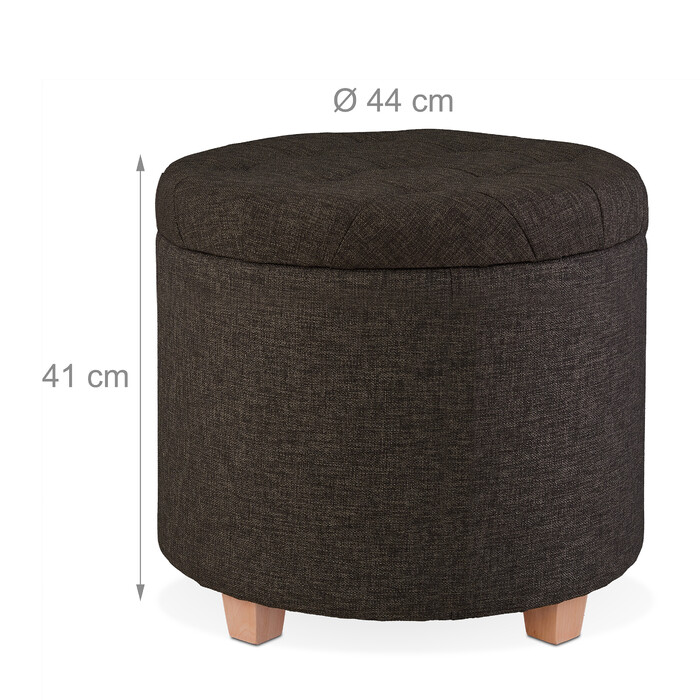 Relaxdays Runder Sitzhocker mit Stauraum