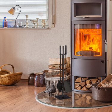 Relaxdays Kaminbesteck 4-teilig schwarz