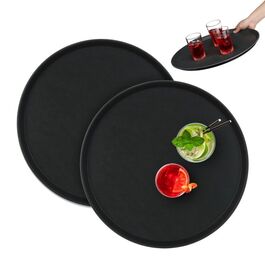 Relaxdays Rundes Gastro Serviertablett 2er Set