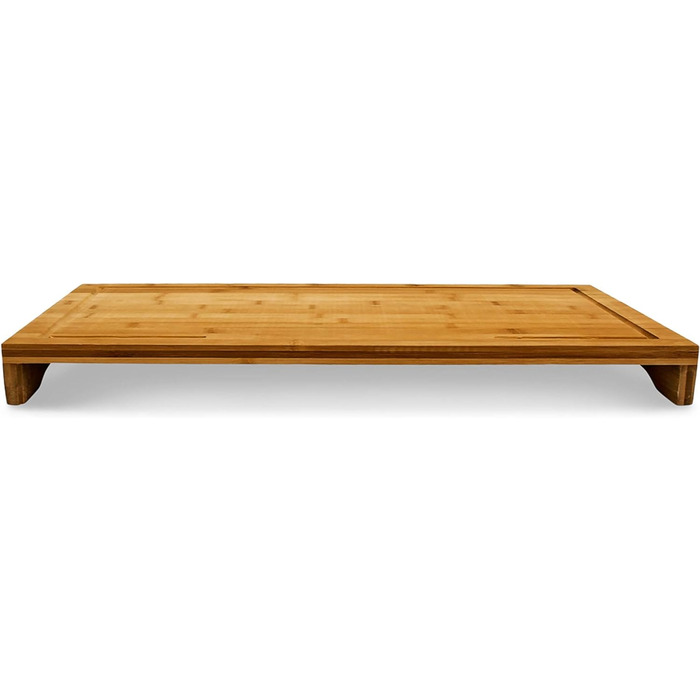 Relaxdays Bambus Schneidebrett 4,5x52x29cm mit Saftrinne, natur