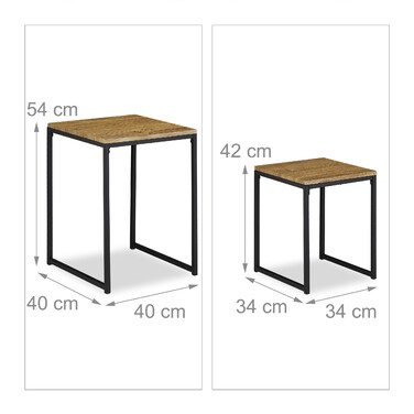 Relaxdays Beistelltisch 2er Set Holzoptik