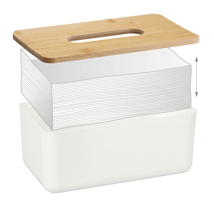 Relaxdays Kosmetiktücher Box mit Holz-Deckel