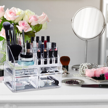 Relaxdays Make-Up Organizer mit 4 Schubladen