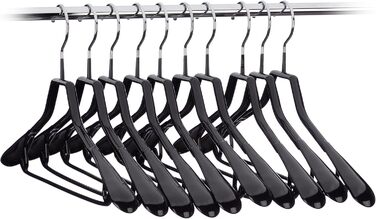Relaxdays Kleiderbügel für Anzüge, 10er Set, gummiert, Metall, rutschfest, platzsparend, 44 cm, PVC-beschichtet