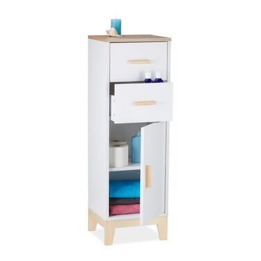 Relaxdays Badezimmerschrank mit 2 Schubladen