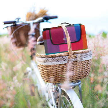 Relaxdays Picknickdecke bunt kariert