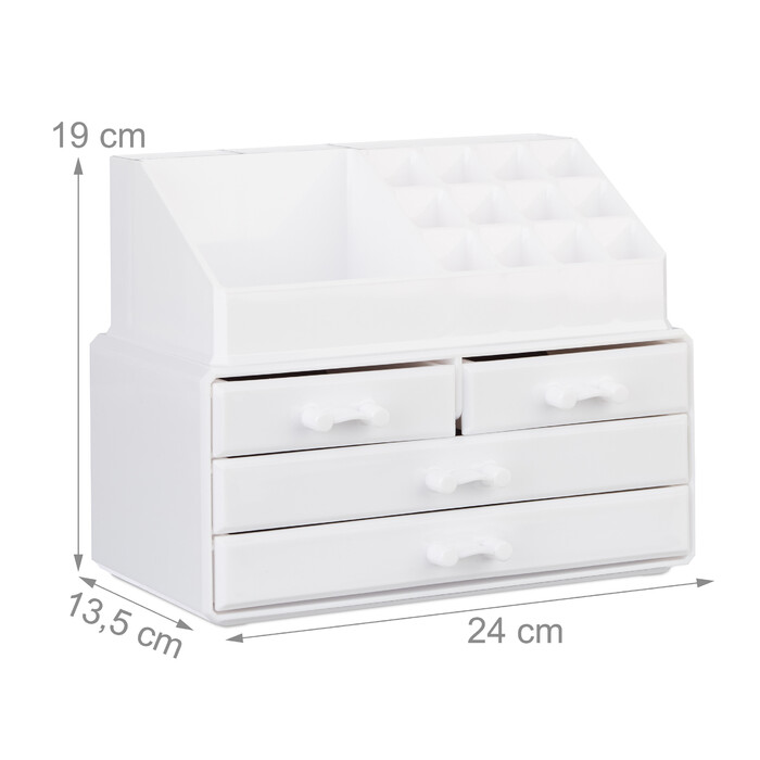 Relaxdays Make Up Organizer mit 4 Schubfächern