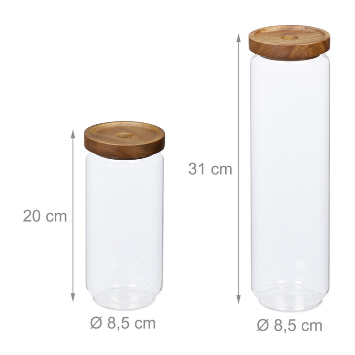 Relaxdays 4er Set Vorratsdosen-Glas mit Deckel