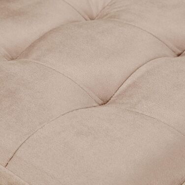 Relaxdays Samthocker mit Stauraum, Tablett, Holzbeine, eckig, 35x38x38 cm, Holz (Creme)