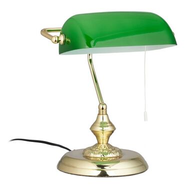 Relaxdays Bankerlampe mit Zugschalter