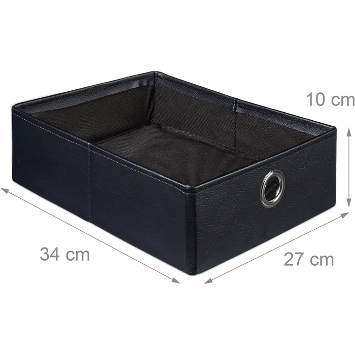 Relaxdays Sitzhocker mit Stauraum, Kunstleder, faltbar, 38x38x38 cm, schwarz