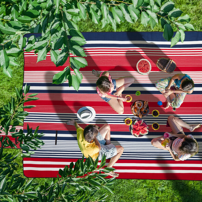 Relaxdays XXL Picknickdecke 200x300 cm gestreift