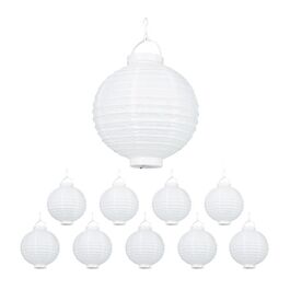 Relaxdays LED Lampions weiß 10 Stück