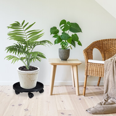 Relaxdays Pflanzenroller Kunststoff groß 2er Set