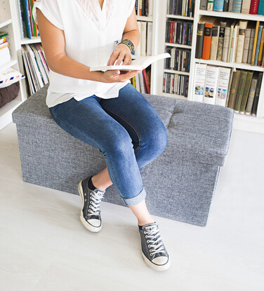 Relaxdays Faltbare Sitzbank Leinen