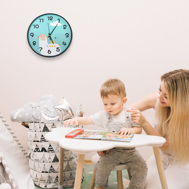 Relaxdays Wanduhr Lama für Kinder