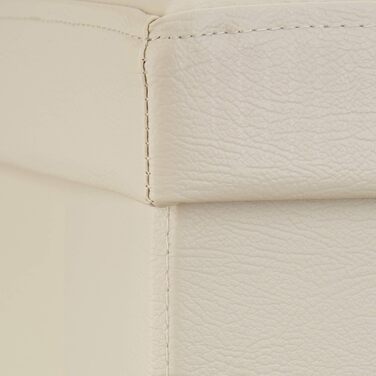 Relaxdays Faltbare Sitzbank 2-Sitzer mit Stauraum, Kunstleder, 300 kg belastbar, Creme
