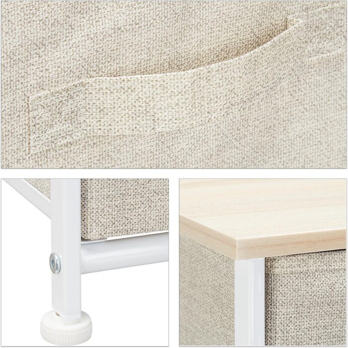 Relaxdays Regalsystem, 5 Schubladen, Metall & Holz, 77,5x83x29 cm, beige, Design F