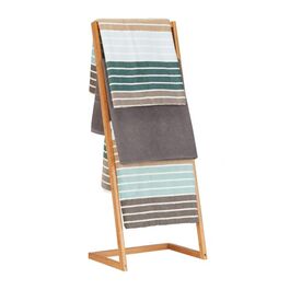 Relaxdays Handtuchhalter Bambus freistehend
