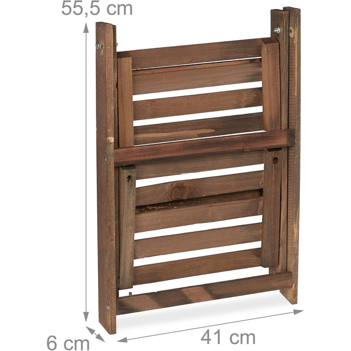 Relaxdays Blumentreppe, 2-stufig, klappbar, Holz, dunkelbraun, HBT: 51,5x41x24 cm