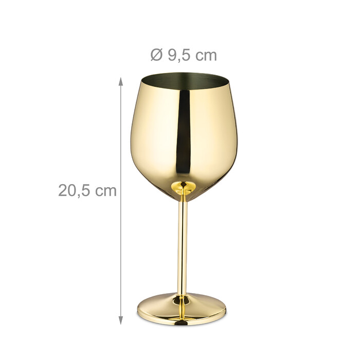Relaxdays Weingläser Edelstahl 4er Set