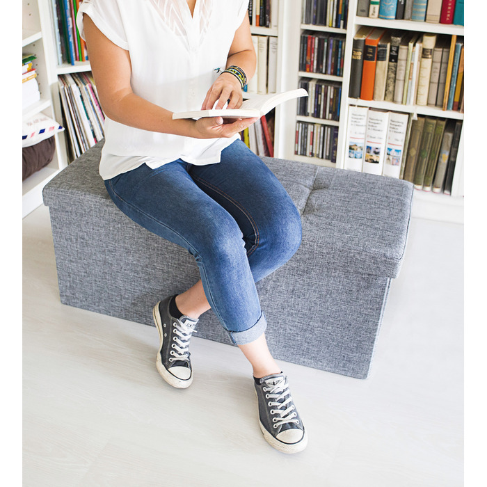 Relaxdays Faltbare Sitzbank Leinen