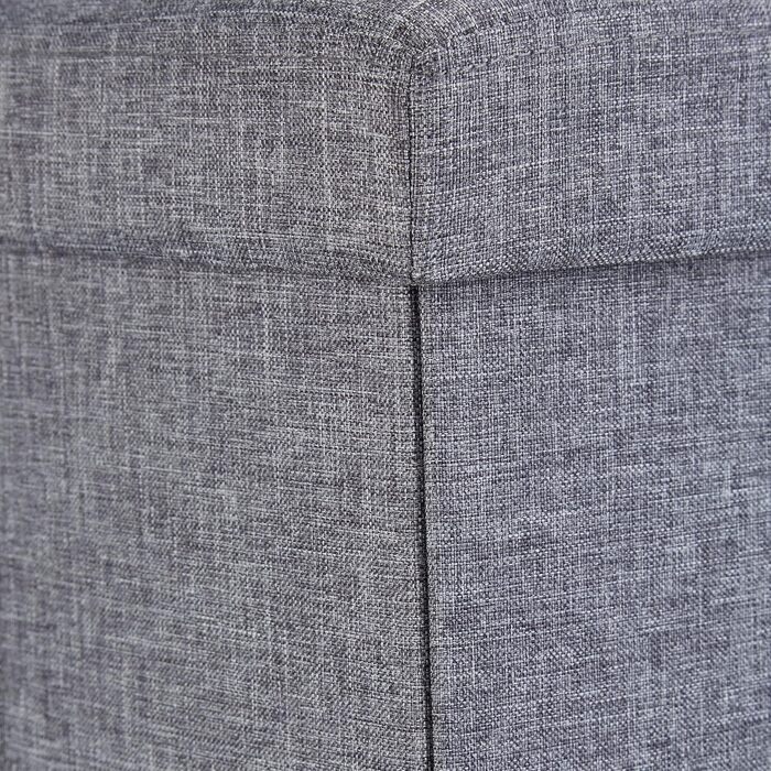 Relaxdays Faltbarer Sitzhocker, Fußablage, Sitzwürfel aus Leinen, mit Deckel, 38x38x38 cm, dunkelgrau