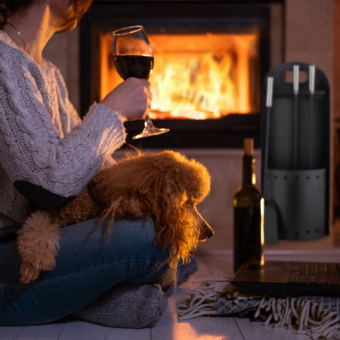 Relaxdays Kaminbesteck modern 4-teilig