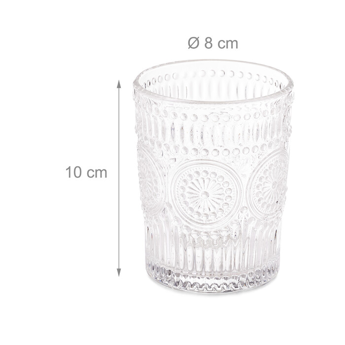 Relaxdays Vintage Trinkgläser 4er Set 300 ml