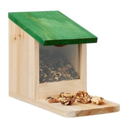 Relaxdays Eichhörnchen Futterhaus aus Holz