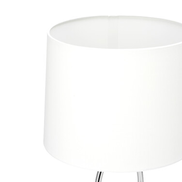 Relaxdays Tischlampe silber mit Schirm