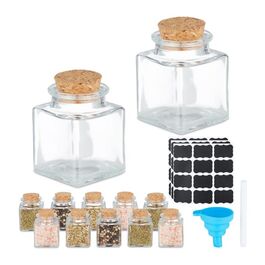 Relaxdays Gewürzgläser-Set mit Korkdeckel