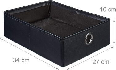 Relaxdays Sitzhocker mit Stauraum, Kunstleder, faltbar, 38x38x38 cm, schwarz