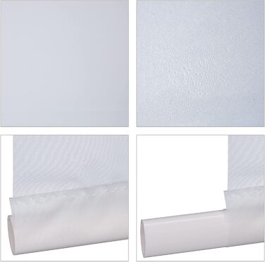 Relaxdays Duschrollo,  Seilzugrollo für Dusche & Badewanne, Decke & Fenster, Badrollo wasserabweisend, weiß, PVC, Aluminium, Kunststoff (140x240 cm)