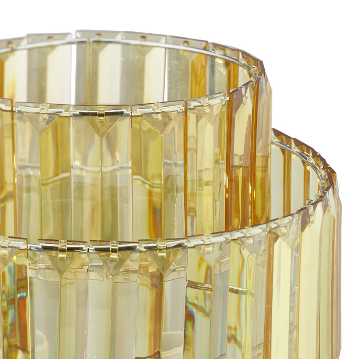 Relaxdays Nachttischlampe Kristall gold