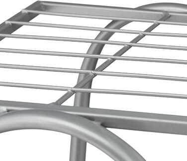Relaxdays Blumentreppe Metall, Vintage, 83x75x24 cm, 7 Ablagen, Silber