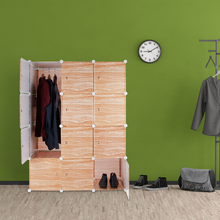Relaxdays Kleiderschrank Stecksystem in Holzoptik