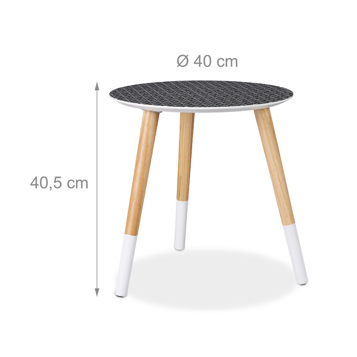 Relaxdays Beistelltisch rund 40 cm