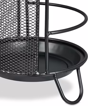 Relaxdays Metal Umbrella Stand, 44 x 16 cm, runder Schirmständer, modernes Design, schwarz, Legierter Stahl