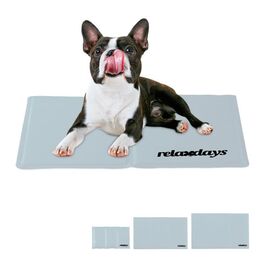 Relaxdays Kühlmatte Hund grau