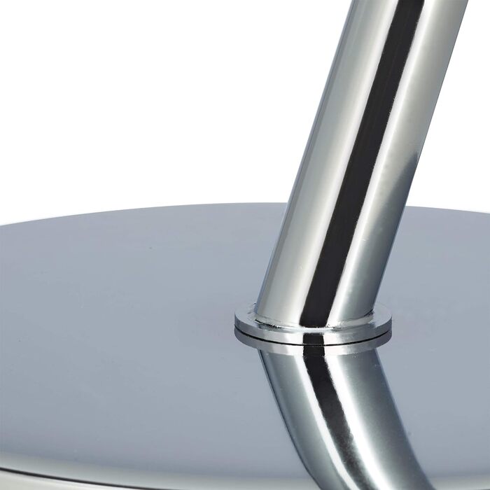 Relaxdays Glas u. Chrom, runder Beistelltisch f. Kaffee Tee, Ablage f. Garten HxBxT: 52 x 45 x 45 cm, silber Kaffeetisch Edge, Metall, 45 x 45 x 52 cm Single