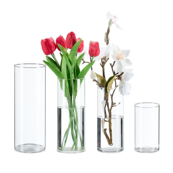 Relaxdays Vasen aus Glas in 4 Größen